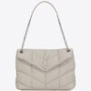 Saint Laurent Loulou Puffer Medium Bag In White Lambskin