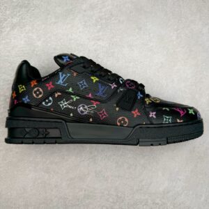 Louis Vuitton Takashi Murakami LV Trainer Louis Vuitton Low-Top Casual Shoes, Trainers, Sneakers Men's Shoes, Women's Shoes Takashi Murakami Black 1AHEKZ