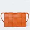 Bottega Veneta Cassett Bag In Orange Intrecciato Lambskin