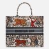 Dior Book Tote Bag In Multicolour Toile De Jouy