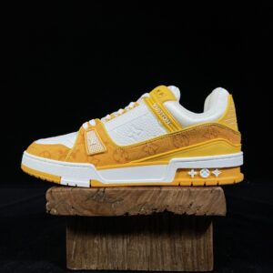 Louis Vuitton Trainer Yellow and White Low-Top Casual Shoes, Trainers, Sports Shoes for Men and Women 1A9JHB