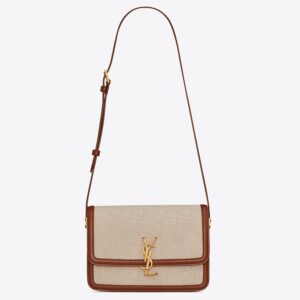 Saint Laurent Solferino Medium Bag In Canvas with Calfskin