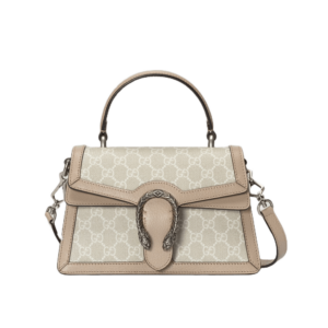 Replica Gucci Small Dionysus Top Handle Bag 739496 Oatmeal Leather Trim