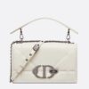 Dior 30 Montaigne Chain Bag With Handle In White Lambskin
