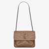 Saint Laurent Baby Niki Chain Bag In Taupe Crinkled Leather