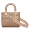 Dior Small Lady Dior My ABCDior Bag In Hazelnut Lambskin