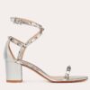 Valentino Rockstud Sandals 60mm In Laminated Calfskin