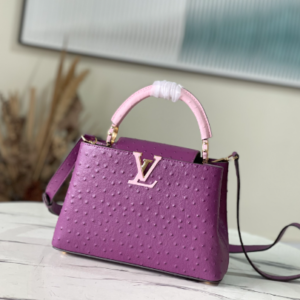 Louis Vuitton Small Capucines Ostrich Leather Handbag – Purple