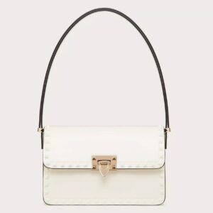 Valentino Rockstud23 Shoulder Bag in White Calfskin