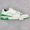 Louis Vuitton Trainer #54 White and Green Low-Top Casual Shoes, Skate Shoes, Sports Shoes for Men and Women 1ABNIS