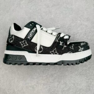 Louis Vuitton TTrainer Maxi Cylinder-shaped Casual Shoes Sneakers Sports Shoes Men's Shoes Women's Shoes Black and White 1ACXAQ