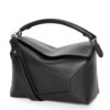 Loewe Puzzle Medium Bag In Black Classic Calfskin