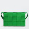 Bottega Veneta Cassett Bag In Green Intrecciato Lambskin