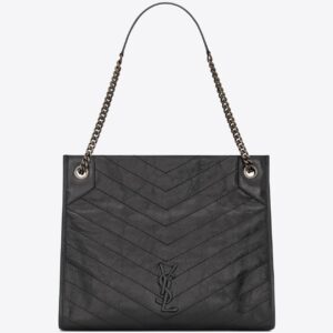 Saint Laurent Medium Niki Shopping Bag In Storm Leather