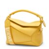Loewe Puzzle Edge Small Bag In Yellow Satin Calfskin