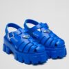 Prada Foam Sandals in Blue Rubber