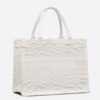Dior Small Book Tote In White Camouflage Embroidered Canvas