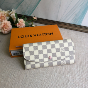 Louis Vuitton Doudou Emilie Wallet – White Grid Pink