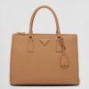 Prada Galleria Large Bag In Brown Saffiano Leather