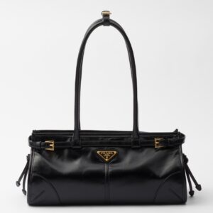 Prada Medium Tote Bag in Black Soft Leather