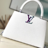 Louis Vuitton White Colorful Gold Buckle Medium Capucines BB Handbag – White