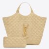 Saint Laurent Icare Maxi Shopping Bag In Beige Quilted Lambskin