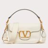 Valentino Alltime Shoulder Bag in White Grained Leather