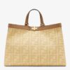 Fendi Peekaboo X Tote In Beige Canvas with FF Motif