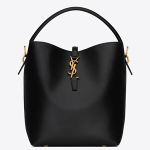 Saint Laurent Le 37 Large Bucket Bag in Black Leather
