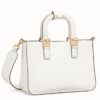 Fendi FF Tote Small Bag In White Calfskin